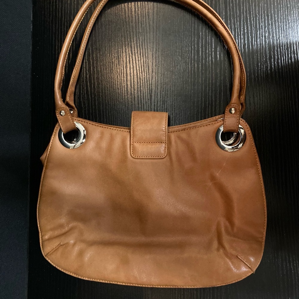 Anne klein purse baguette brown leather 70’s chic